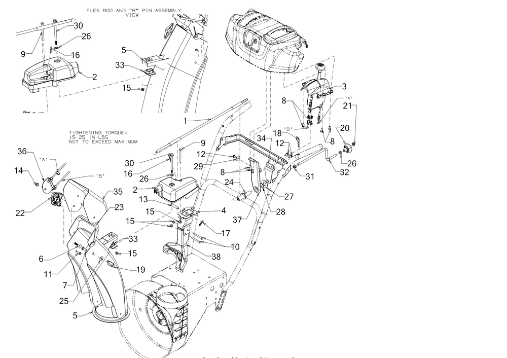 Chute Diagram and Parts List for 3X34-INCHPROH (31AH8E2V710)(2017) Cub Cadet Snow Blower